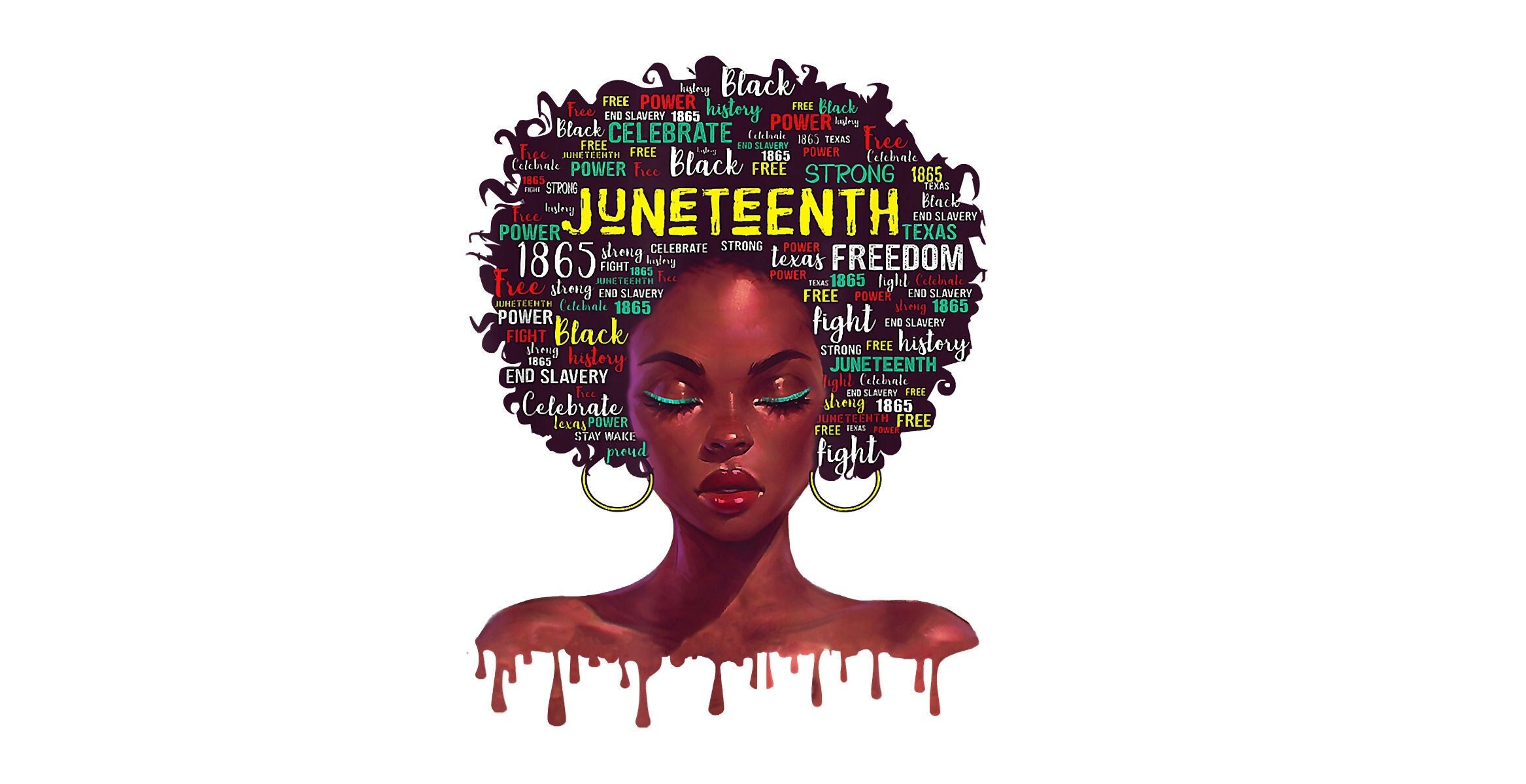 Beautiful Afro Woman Png, Juneteenth Png, Celebrate Black History 2022