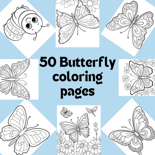 50 Butterfly Coloring Pages