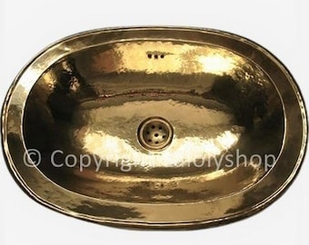 Vasque En Cuivre Rouge / Lave Mains / Lavabo /Salle De Bain Marocaine