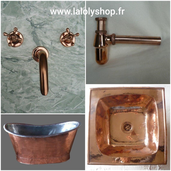 Vasque En Cuivre Rouge Marocaine - Lavabo Ovale 49x35cm - Neuf