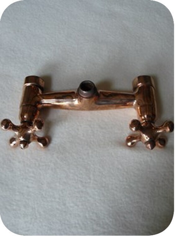 Robinet Mélangeur Simple de Douche Finition Cuivre Rouge , 2 Poignées Diamant avec Mécanismes Cérami