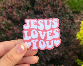 Jesus Loves You Sticker: Waterproof Christian Faith Decal