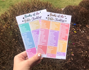 Books of the Bible Checklist: Laminated Christian Print (4x6)