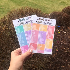 Books of the Bible Checklist: Laminated Christian Print (4x6)