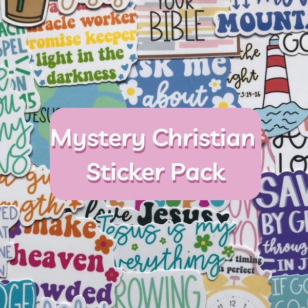 Mystery Christian Sticker Pack, Suprise Christian Sticker Pack, Christian Sticker Pack, Religious Sticker Pack, Christian Gifts