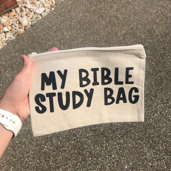 My Bible Study Bag Canvas Zipper Pouch Bag, Christian Pencil Case, Bible Journaling Pouch, Bible Verse Gifts, Accesories for Women