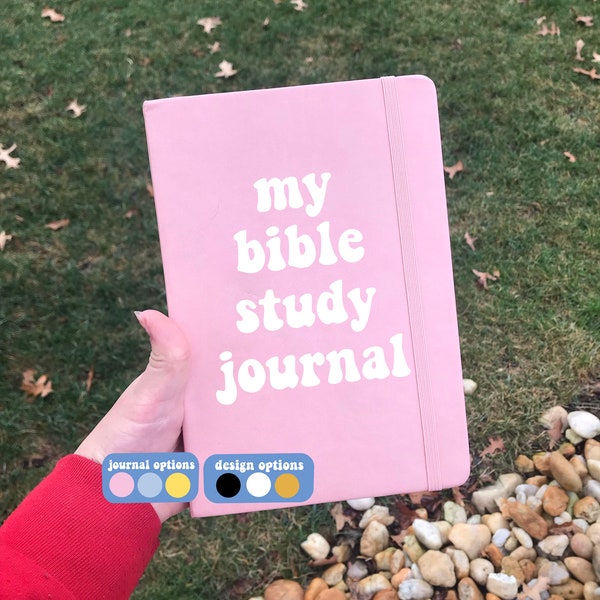 My Bible Study Journal (Retro Design), Christian Notebook, Gift for Women, Her, Mom, Personalizable Bible Journal, Custom Religious Gift