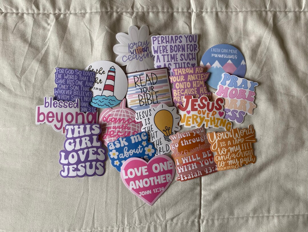 Christian Sticker Pack: Customizable Waterproof Faith Decals - Etsy