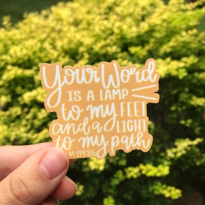 Psalm 119:105 Sticker, Bible Verse Sticker, Christian Sticker, Faith Sticker, Christian Gifts for Women, Bible Accesories