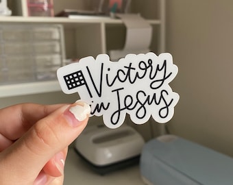 Victory in Jesus Sticker: Waterproof Christian Decal