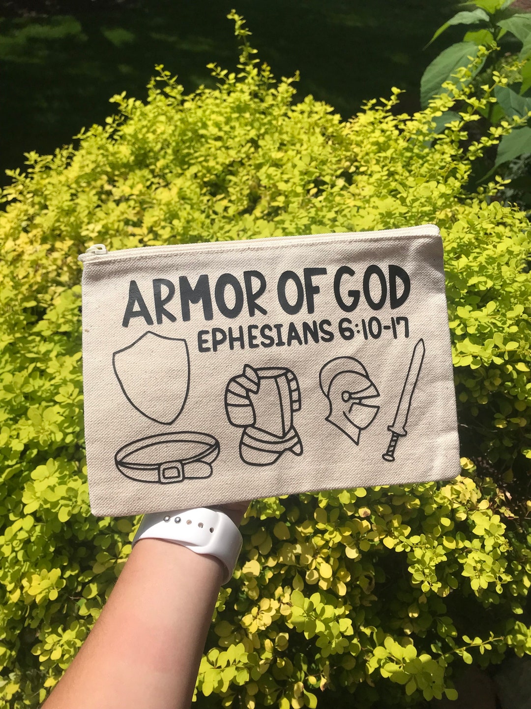 Armor of God Canvas Zipper Pouch Bag Christian Pencil Case Etsy