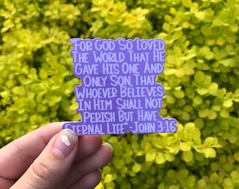 John 3:16 Waterproof Bible Verse Sticker