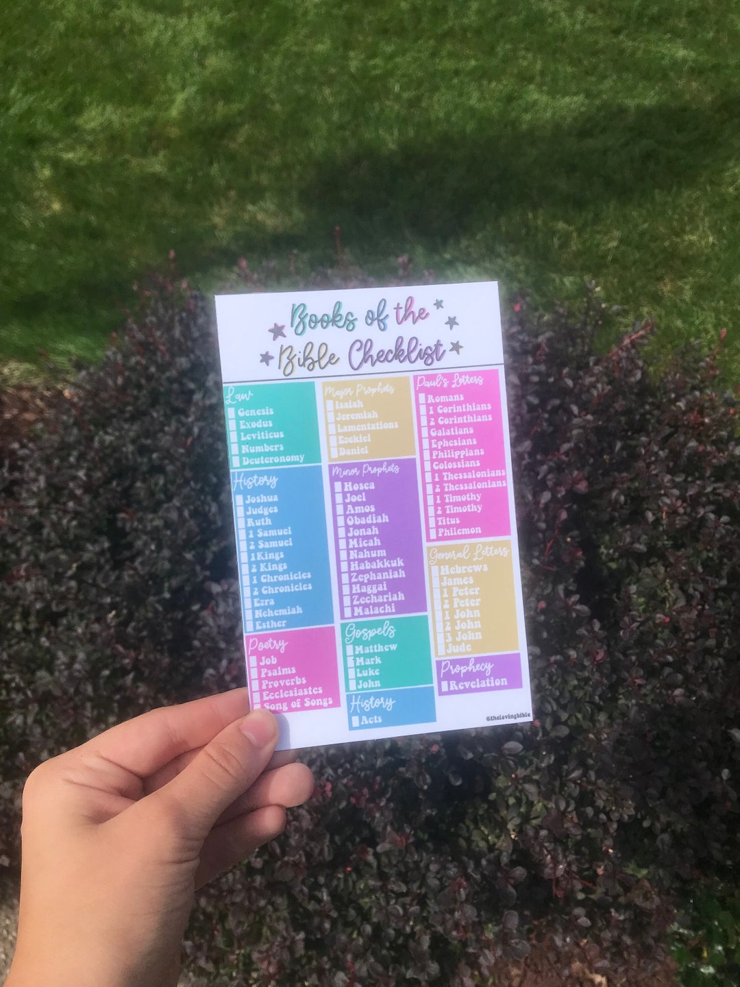 Books of the Bible Checklist Print 4x6 Print Laminated - Etsy