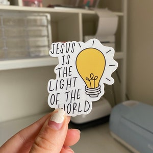 Jesus is the Light Waterproof Sticker: Christian Faith Decal