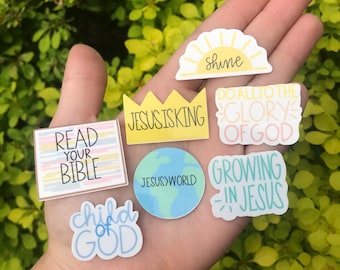 Mini Christian Stickers: Waterproof Faith Decals