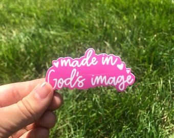 Made in God's Image Sticker: Waterproof Christian Decal