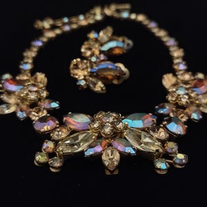 Signed Sherman Butterfly Necklace & Earrings