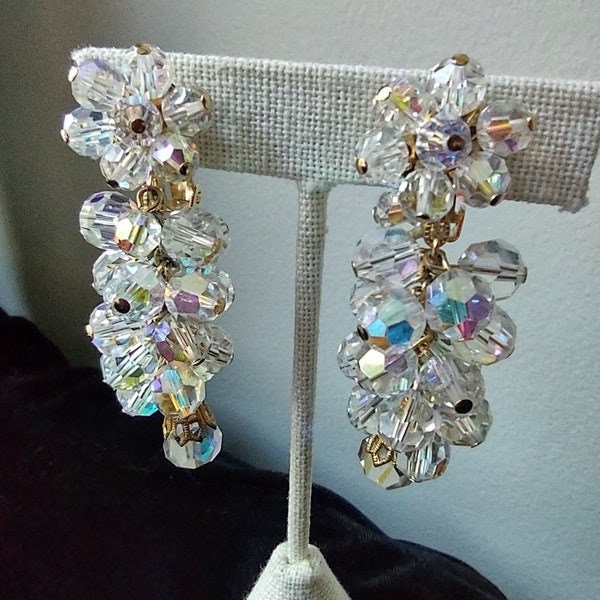 1960's Cha Cha Aurora Borealis Earrings