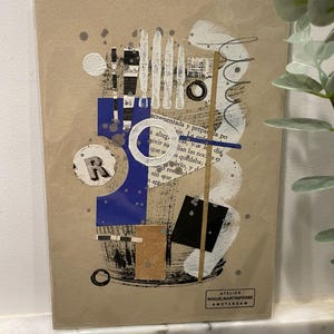 Opera d'arte originale, collage di metà secolo, suprematismo modernista. Amsterdam