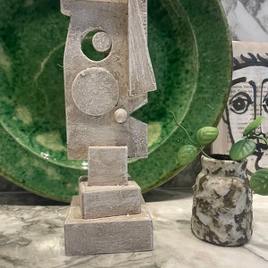 Brutalist sculpture 'jean-claessen' modernist influence, handmade original