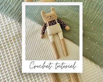 Häkelanleitung für eine Kätzchenpuppe, Häkelanleitung als PDF auf Französisch, Häkelpuppe, Häkeltiermuster