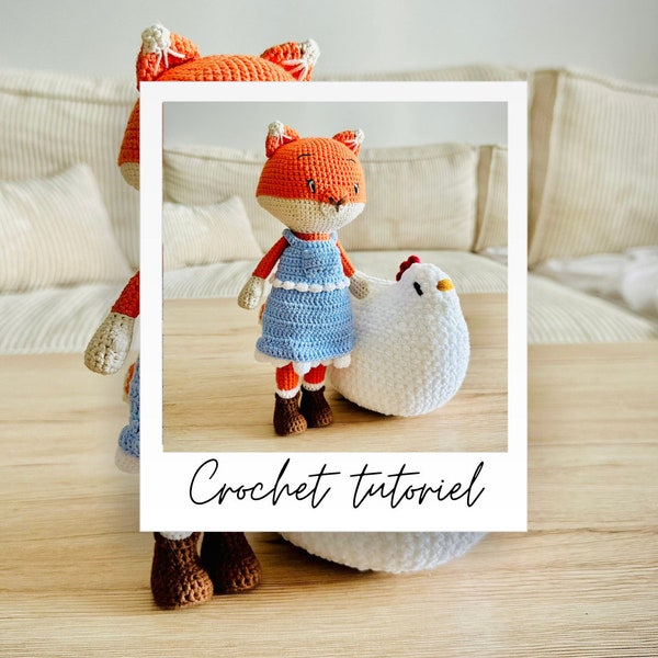 Poupée renard au crochet, Tutoriel poupée crochet, Patron PDF en Français, Mila la renarde