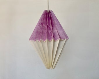 Origami lampshade diamond (purple x cream)