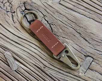 Leather Keychain | Keychain | minimalist leather keychain | Genuine leather | brown