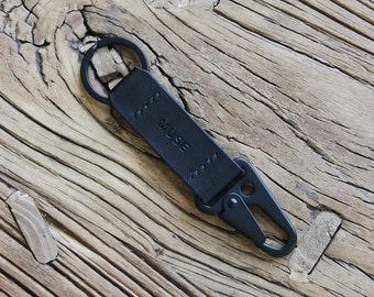 Leather Keychain | Keychain | minimalist leather keychain | Genuine leather | black