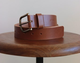 Leren riem | Leren riem voor heren | Leren riem | Minimalistische leren riem | Echte leren riem | Leren riem voor heren | Bruin