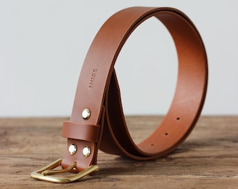 Leren riem | Leren riem | Minimalistische leren riem | Leren riem voor heren | Riem van echt leer | Leren riem voor heren | Bruin