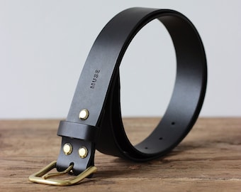 Leren riem | Leren riem | Minimalistische leren riem | Leren riem voor heren | Riem van echt leer | Leren riem voor heren | Zwart