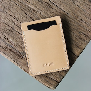 Porta carte di credito con fermasoldi | Portacarte | Porta carte di credito in pelle | Portafoglio in pelle | Portafoglio in pelle | naturale