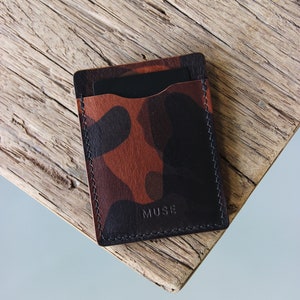 Porte-carte de crédit avec pince à billets | Étui à cartes | Porte-cartes de crédit en cuir | Portefeuille en cuir | Portefeuille en cuir | camouflage