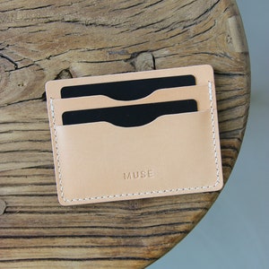 Estuche para tarjetas | Titular de la tarjeta de crédito | Cartera de cuero | Cartera de cuero | cartera minimalista | Monedero de cuero | natural