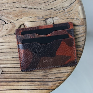 Estuche para tarjetas | Titular de la tarjeta de crédito | Cartera de cuero | Cartera de cuero | billetera minimalista | Cartera de cuero | camuflaje