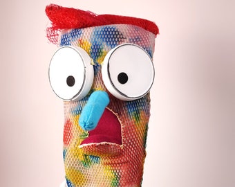 Amazed Scientist Puppet - muppet style, hand puppet