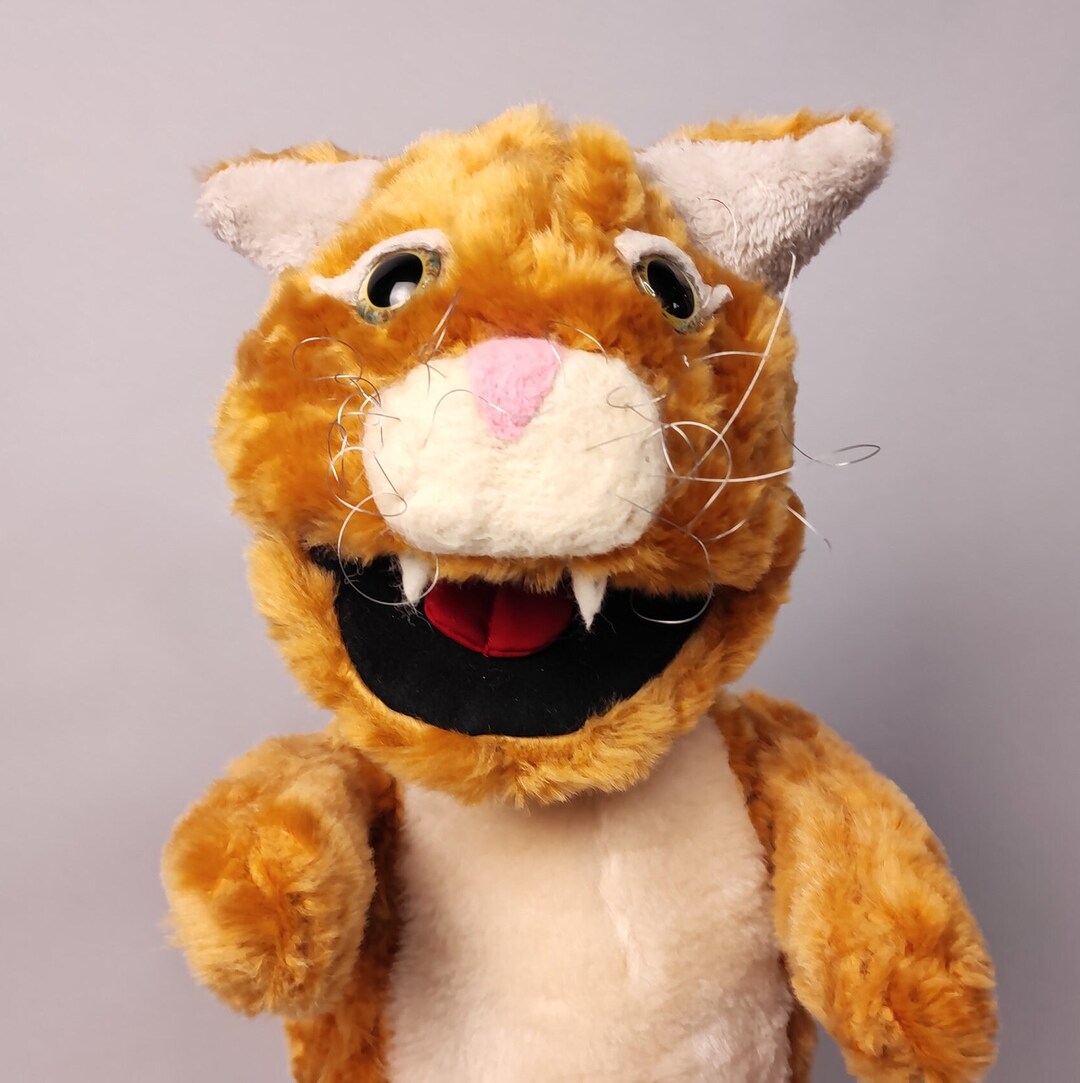 Ginger Cat Hand Puppet Animal Portrait for Cat Lover Tabby Cat Gift Etsy