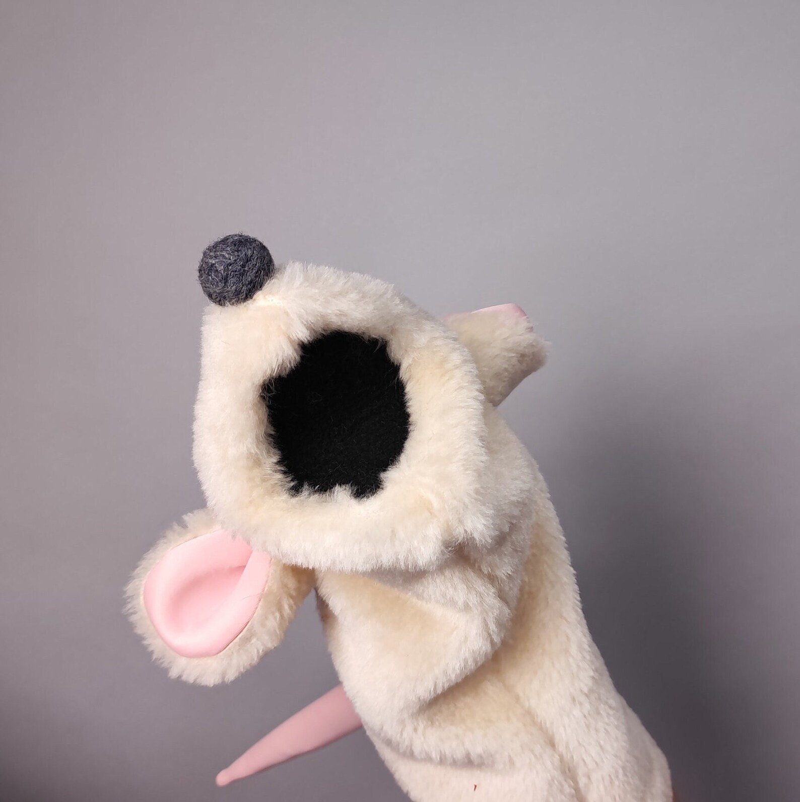 White Mouse Muppet Style Puppet Hand Puppet Dumbo Rat Educational Tool ...