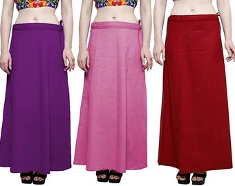 Women Underskirt, Inskirt, Petticoat, Satin Silk, Free Size Adjustable Lingerie,Sari Inner Wear ,Skirts, Dress Wrap, Sari Skirt, for Gift