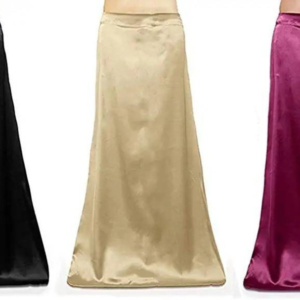 Women Underskirt, Inskirt, Petticoat, Satin Silk, Free Size Adjustable Lingerie,Sari Inner Wear ,Skirts, Dress Wrap, Sari Skirt, for Gift