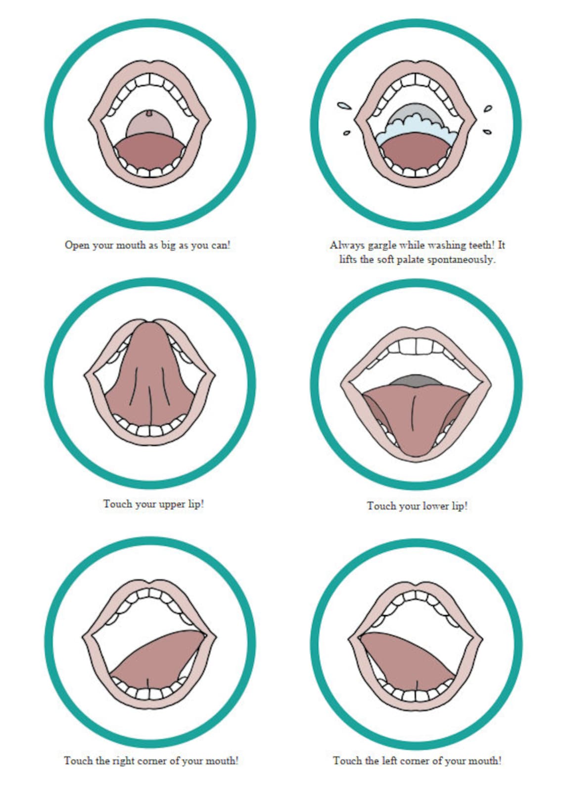 Tongue Exercises 18 Pictures of the Oral Area Practising Speech Therapy