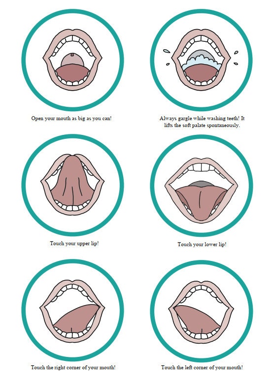 Tongue Exercises 18 Pictures of the Oral Area Practising Speech Therapy Articulation