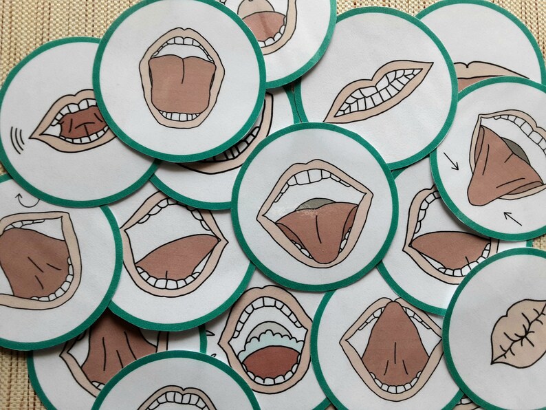 Tongue Exercises 18 Pictures of the Oral Area Practising Speech Therapy Articulation