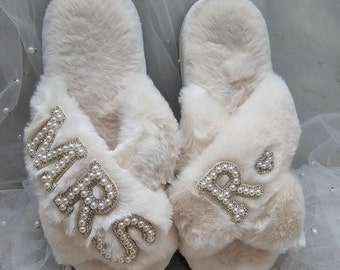 Bride Slippers | Wifey Cross Slippers | MRS Gift | Bride to Be Gift | Wedding Gifts