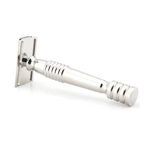 High quality classic double edge safety razor with long handle made of stainless steel, the best safety razor for men image 2