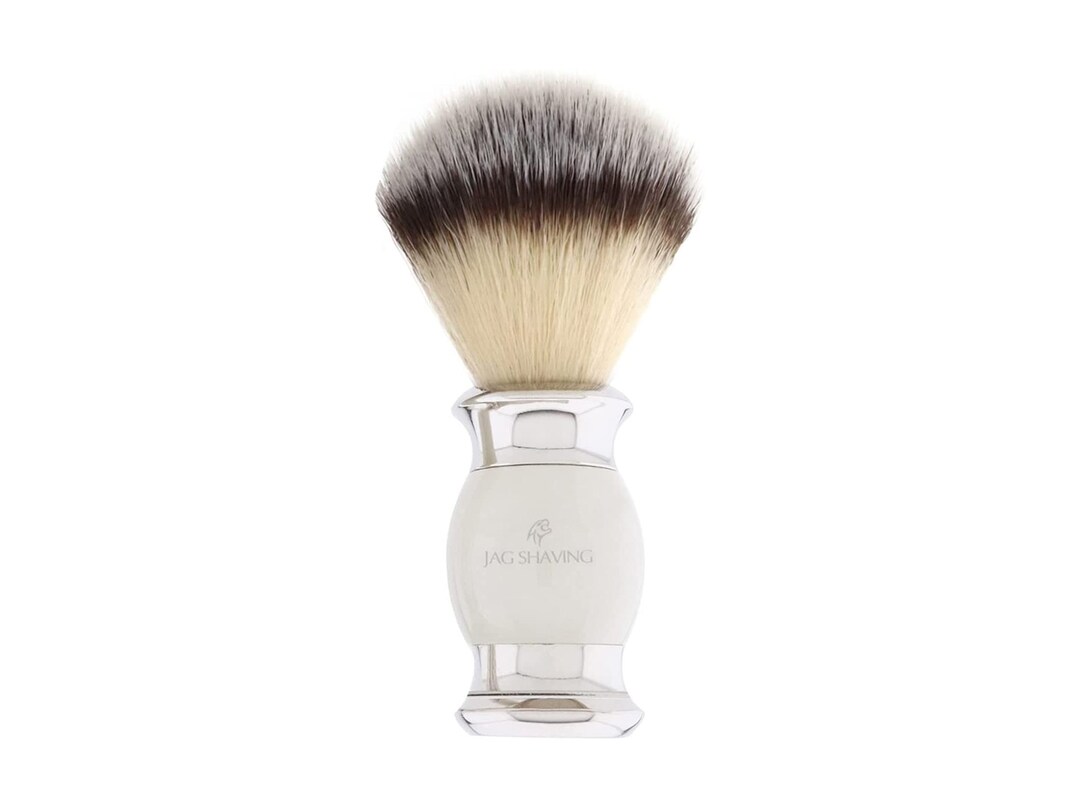 Jag Shaving Ivory Shaving Brush Synthetic Silver Tip Etsy
