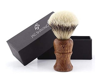 Hair Shaving Brush with Silver Tip and Wooden Handle, Sustainable Shaving Brush, Barber/Salon Shaving Brush, Best Shaving Brush