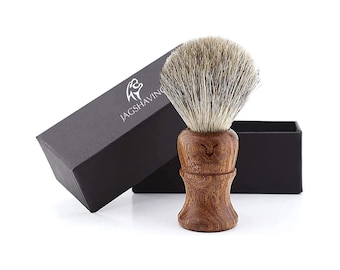 Handmade super hair shaving brush with wooden handle, ellganter and sustainable shaving brush and smooth foam