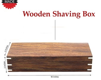 Handgemaakte vintage houten kist, natuurlijke houten kist, houten kist voor scheeraccessoires, houten kist voor mannen en vrouwen